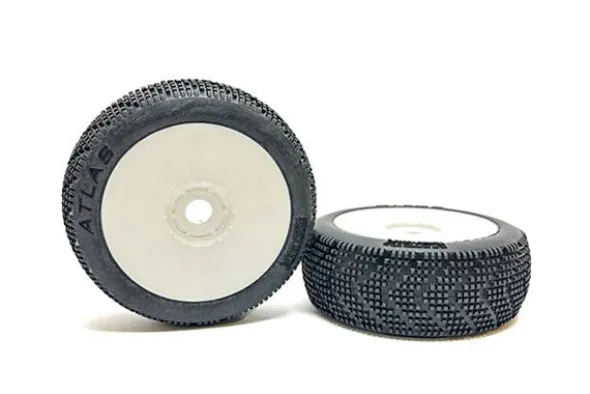 ATLAS SUPER SOFT PRE-INCOLLATE SU CERCHI BIANCHI - 1:8 BUGGY - 2 PEZZI