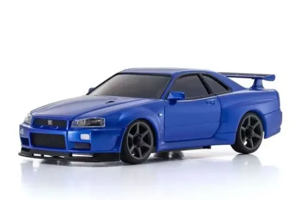 AUTOSCALE NISSAN SKYLINE GT-R R34 METALLIC BLUE - 94MM (L) (MA-020-N)