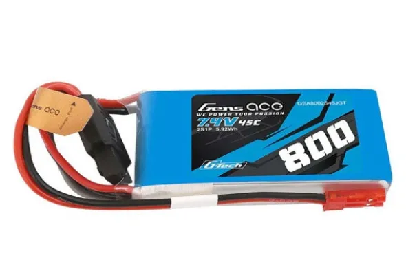BATTERIA LIPO 2S 7.4V-800-45C G-TECH (JST)