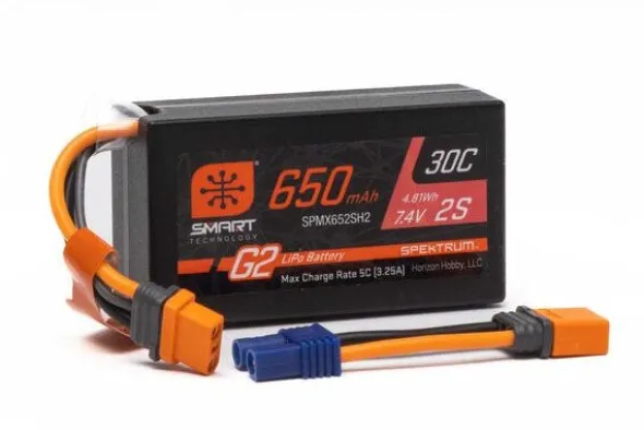 BATTERIA LIPO 7,4v 650 MAH 30C IC2 HARDCASE - SPMX652SH2