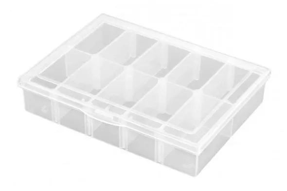 CASSETTA MINUTERIA 10 SCOMPARTI VARIABILI - 134 x 100 x 29 mm