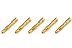 CONNETTORE PLACCATO ORO PK 2MM MASCHIO - 5 PEZZI