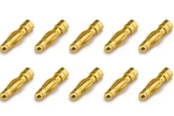 CONNETTORE PLACCATO ORO PK 3MM MASCHIO - 10 PEZZI