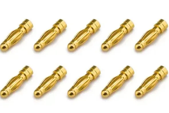 CONNETTORE PLACCATO ORO PK 3MM MASCHIO - 10 PEZZI