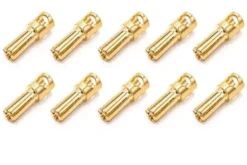 CONNETTORE PLACCATO ORO PK 5MM MASCHIO - 10 PEZZI