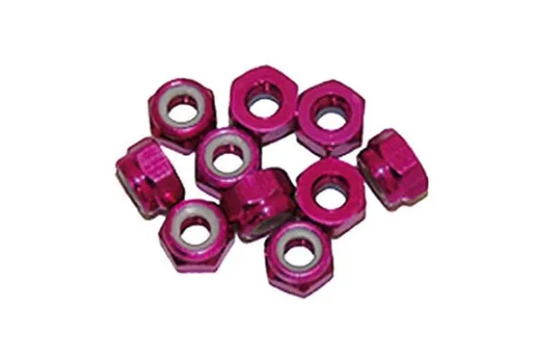 DADO AUTOBLOCCANTE M3 ALLUMINIO - 10 PEZZI - ROSA