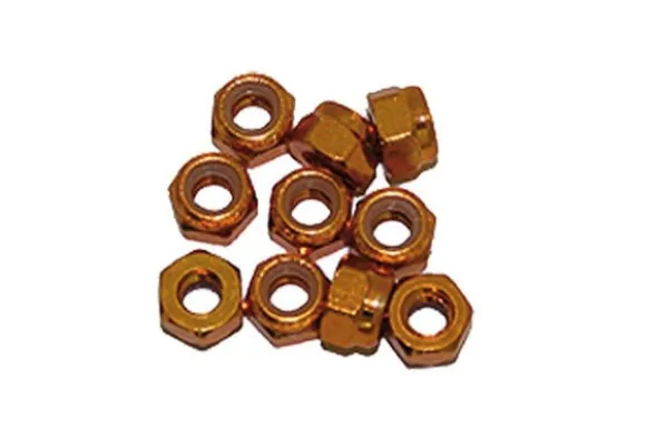 DADO AUTOBLOCCANTE M4 ALLUMINIO - 10 PEZZI - ARANCIONE