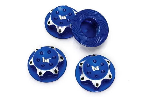 DADO RUOTA 1:8 FLANGIATO ZIGRINATO CHIUSO 17mm - HTR-1910003 - BLU