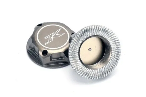 DADO RUOTA 1:8 FLANGIATO ZIGRINATO CHIUSO 17mm ALLUMINIO - JK661701HA