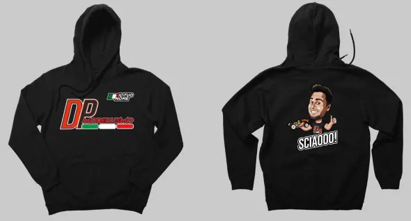 FELPA NERA D.P MODELLISMO PERSONALIZZATA - TAGLIA S