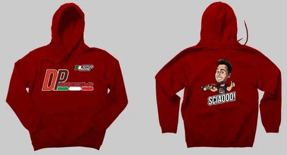 FELPA ROSSA D.P MODELLISMO PERSONALIZZATA - TAGLIA M