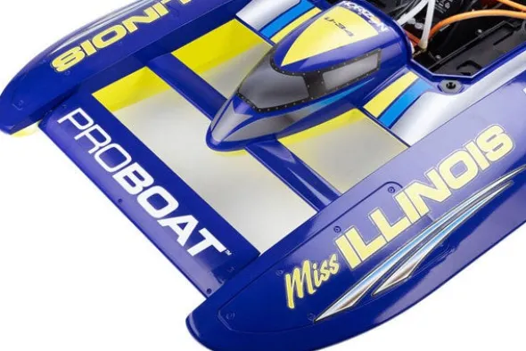 MISS ILLINOIS U-34 BRUSHLESS 34"- RTR IDROVOLANTE - BLU/GIALLO