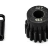 PIGNONE MOTORE 32P 5mm 16 DENTI E ADATTATORE 3,17mm