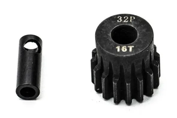 PIGNONE MOTORE 32P 5mm 16 DENTI E ADATTATORE 3,17mm