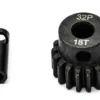 PIGNONE MOTORE 32P 5mm 18 DENTI E ADATTATORE 3,17mm