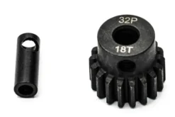 PIGNONE MOTORE 32P 5mm 18 DENTI E ADATTATORE 3,17mm