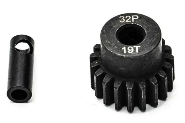 PIGNONE MOTORE 32P 5mm 19 DENTI E ADATTATORE 3,17mm