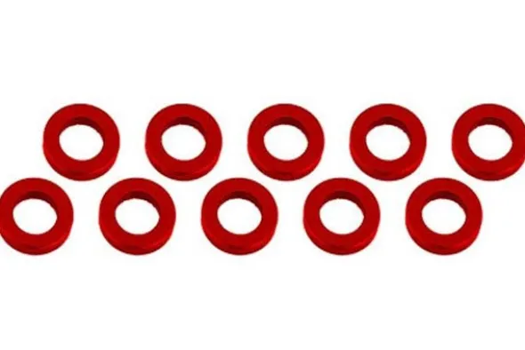 RASAMENTO M3 x 6 x 2 mm ALLUMINIO - 10 PEZZI - ROSSO
