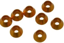 RONDELLA CONICA CILINDRICA M3 ALLUMINIO - 8 PEZZI - ARANCIONE