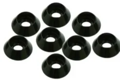 RONDELLA CONICA CILINDRICA M3 ALLUMINIO - 8 PEZZI - NERO