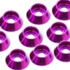 RONDELLA CONICA CILINDRICA M3 ALLUMINIO - 8 PEZZI - ROSA