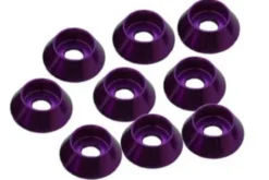 RONDELLA CONICA CILINDRICA M3 ALLUMINIO - 8 PEZZI - VIOLA
