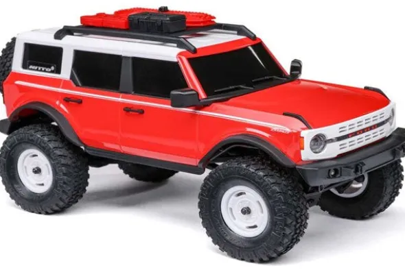 SCX24 FORD BRONCO 4X4 BRUSHED + BATTERIA E CARICABATTERIA - RTR SCALER 1:24 - ROSSO