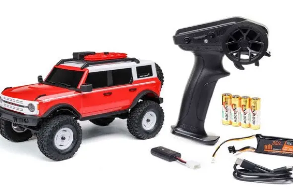 SCX24 FORD BRONCO 4X4 BRUSHED + BATTERIA E CARICABATTERIA - RTR SCALER 1:24 - ROSSO