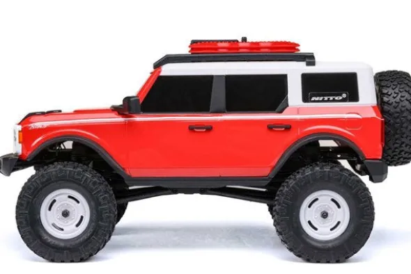 SCX24 FORD BRONCO 4X4 BRUSHED + BATTERIA E CARICABATTERIA - RTR SCALER 1:24 - ROSSO