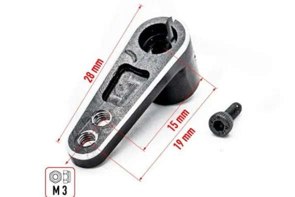 SQUADRETTA SERVOCOMANDO IN ALLUMINIO 25T NERO - HTR-1930026-BK