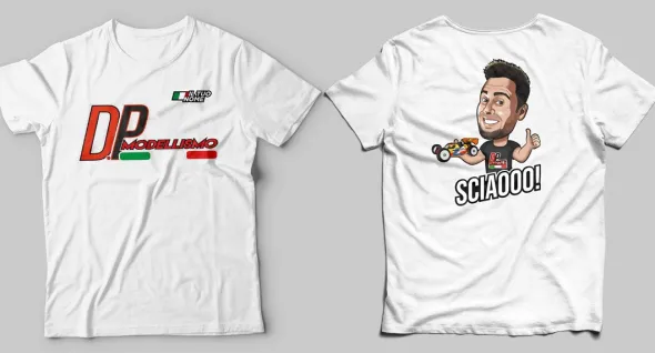 T-SHIRT BIANCA D.P MODELLISMO PERSONALIZZATA - TAGLIA M