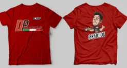 T-SHIRT ROSSA D.P MODELLISMO PERSONALIZZATA - TAGLIA M